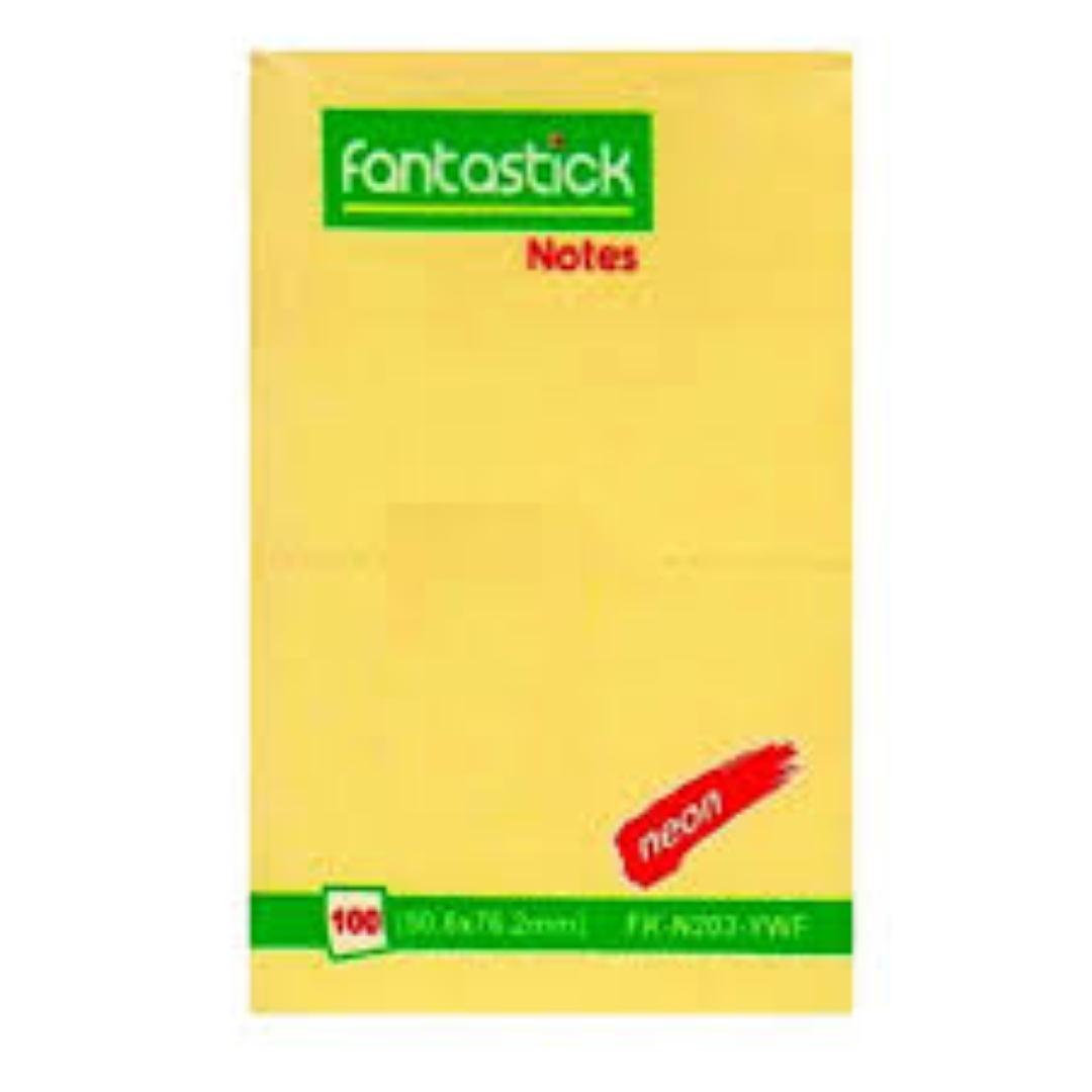 Fantastick Stick Notes 2x3" Fluor. Yellow FK-N203-YWF
